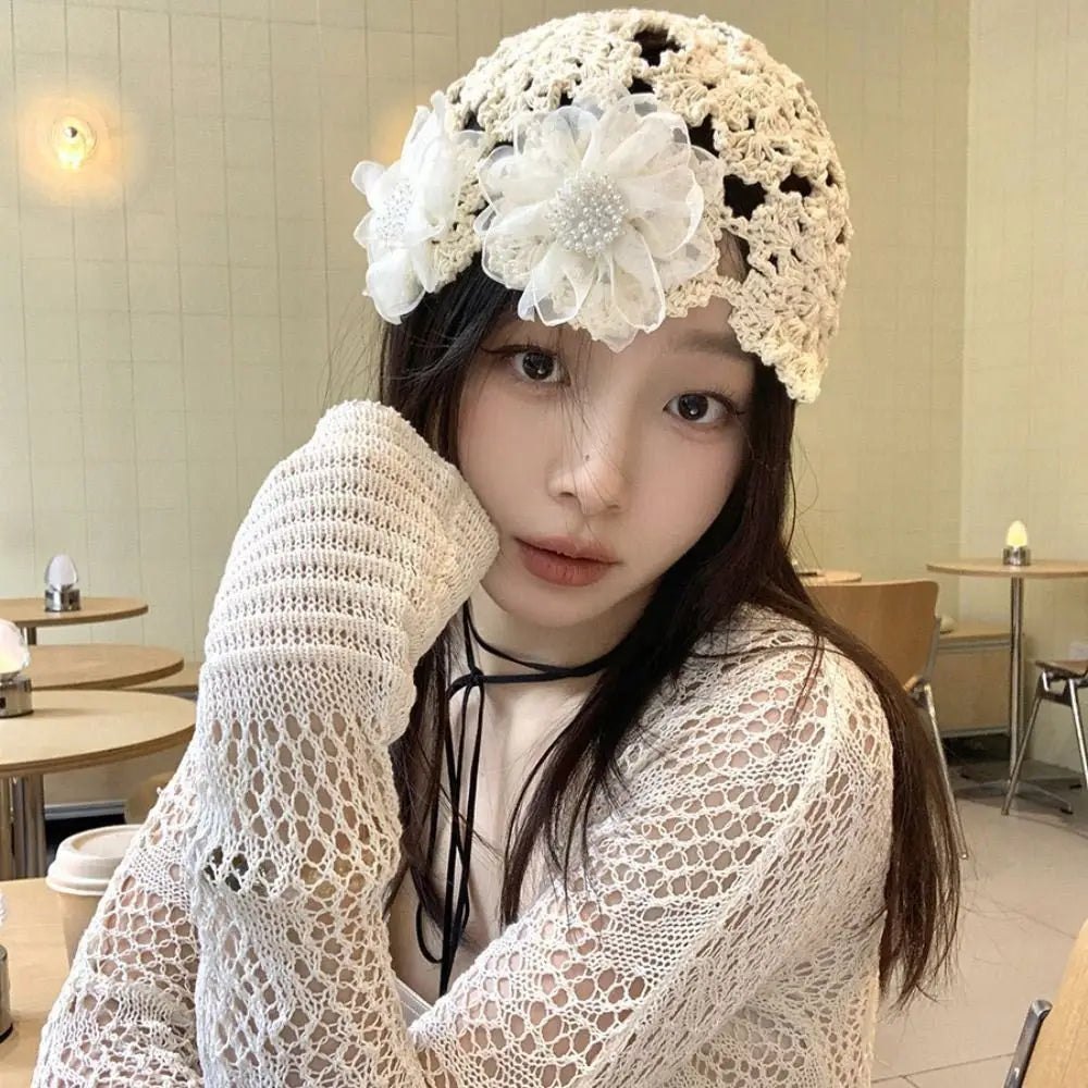 Knitted Hat Flowers