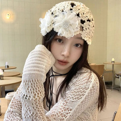 Knitted Hat Flowers