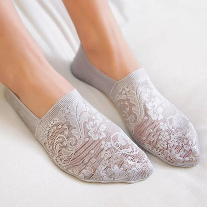 Lace Flower Short Socks