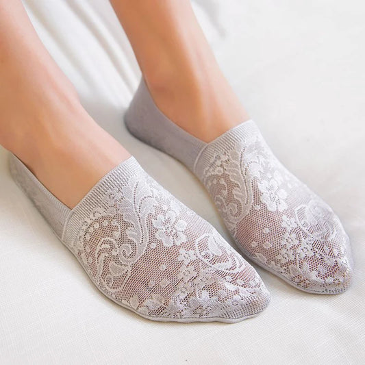Lace Flower Short Socks