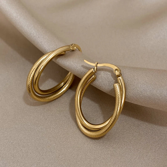 U-shaped Texture Earrings
