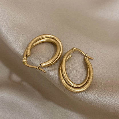 U-shaped Texture Earrings