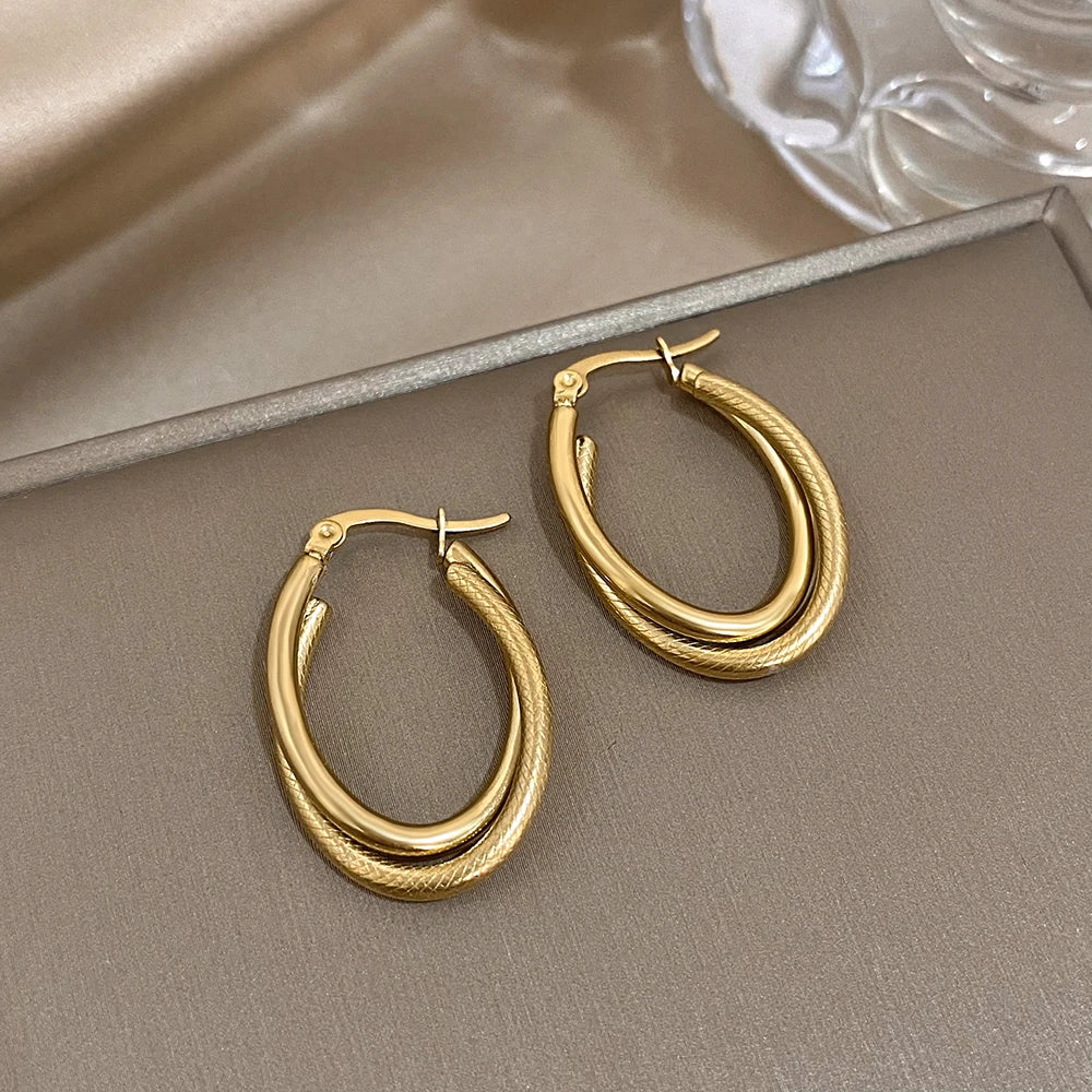 U-shaped Texture Earrings