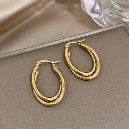 U-shaped Texture Earrings